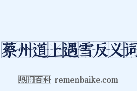 蔡州道上遇雪反义词是什么意思的图片